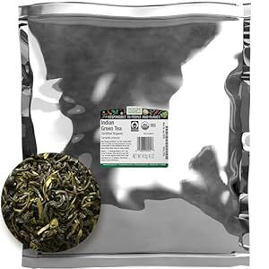 Frontier Co-op Indian Green Tea, 1lb Bulk Bag - Organic Green Tea Loose Leaf - Perfect for Refreshing Loose Leaf Green Tea, Lattes, Smoothies & More