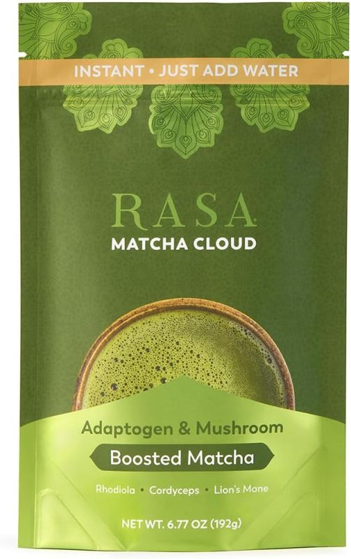 Rasa Matcha – Adaptogenic Mushroom-Boosted Matcha | Vegan, Keto, Ayurveda Wellness Tonic with Lion's Mane + Rhodiola (6 oz / 24 Servings)